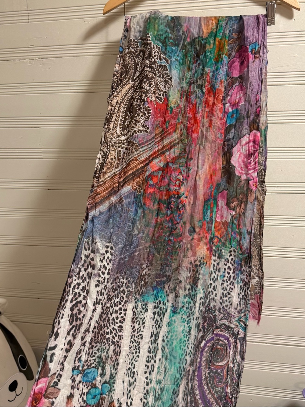 Tolani Silk Blend Scarf Wrap Boho Floral Paisley Oversized Shawl
